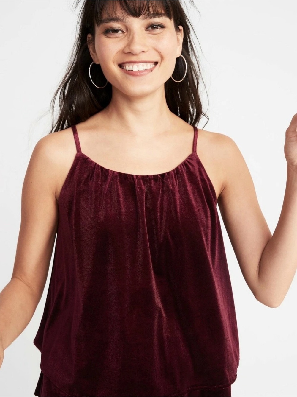 Old Navy Velvet Spaghetti-Strap Cami in Wine